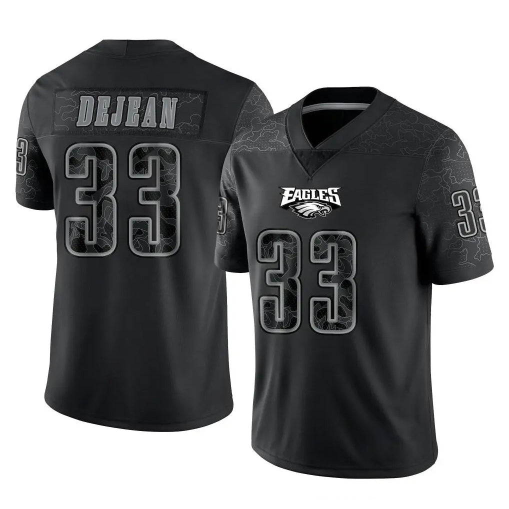 Rebec P.Eagles #33 Cooper DeJean Player Black Reflective Limited Home Game Stitched Jerseys