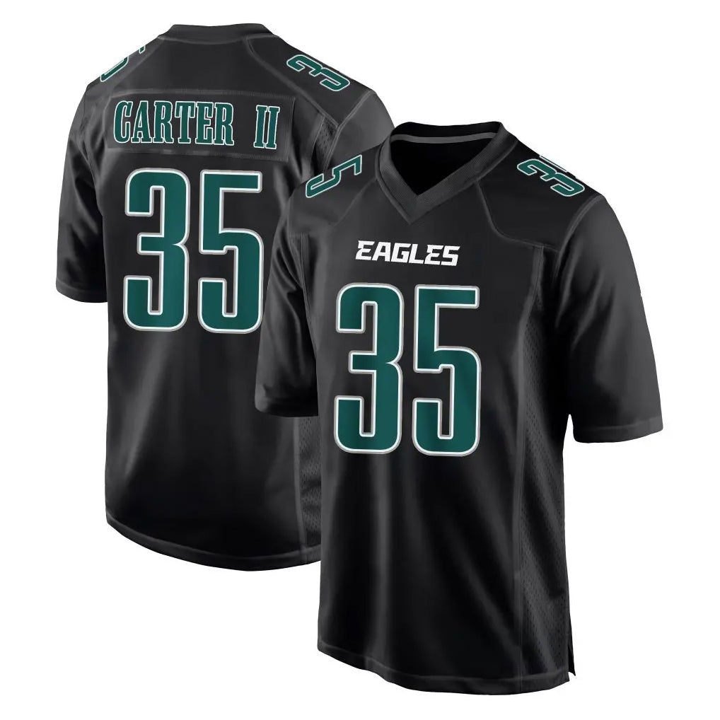 Rebec P.Eagles #35 Michael Carter II Player Carbon Black Fashion Home Game Stitched Jerseys