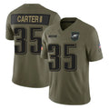 Rebec P.Eagles #35 Michael Carter II Player Olive 2025 Salute To Service Limited Stitched Jerseys