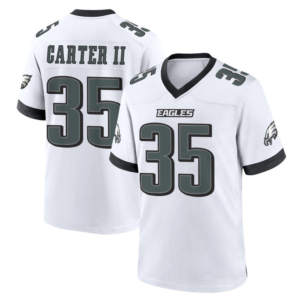 Rebec P.Eagles #35 Michael Carter II Player White Game Home Stitched Jerseys