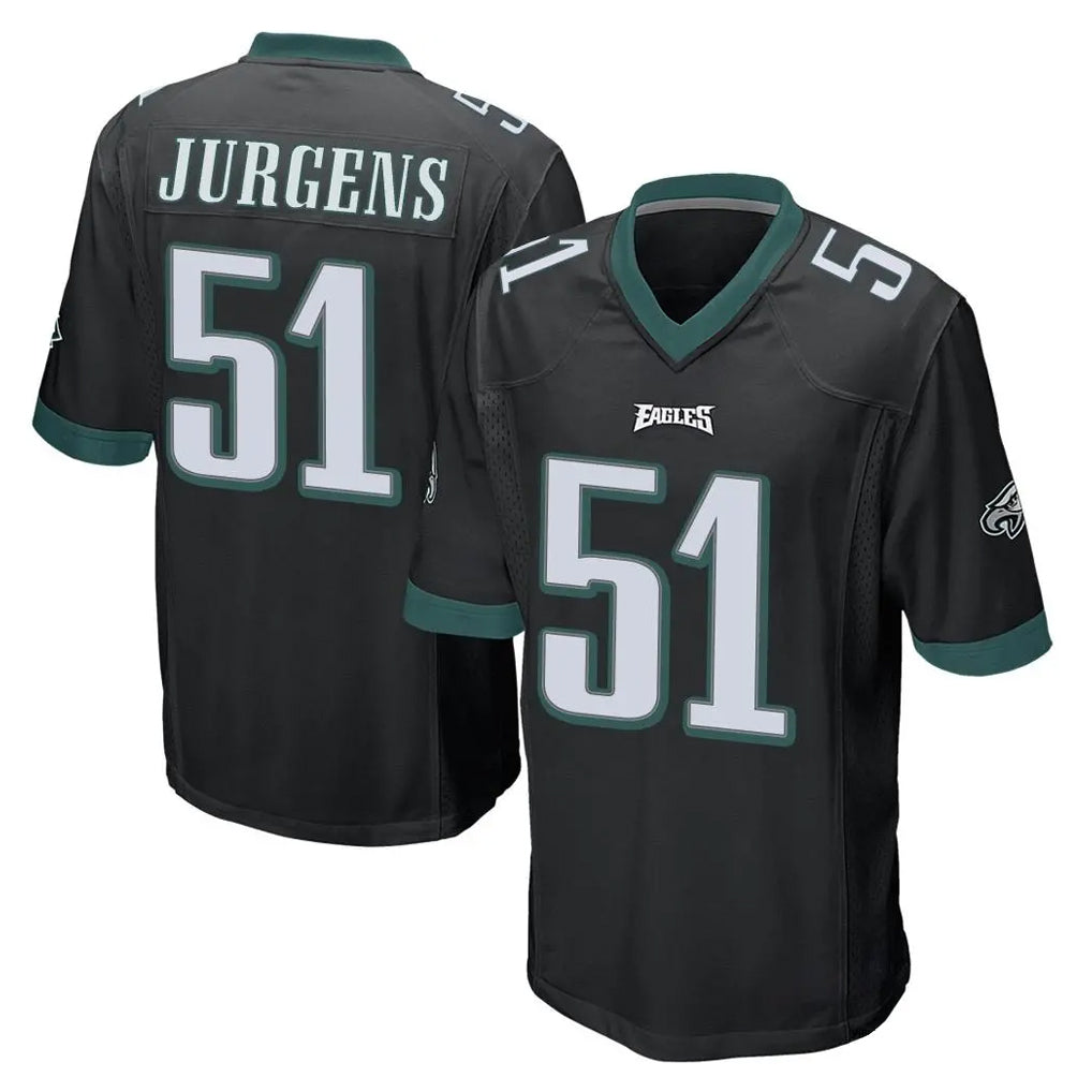 Rebec P.Eagles #51 Cam Jurgens Player Black Home Game Stitched Jerseys