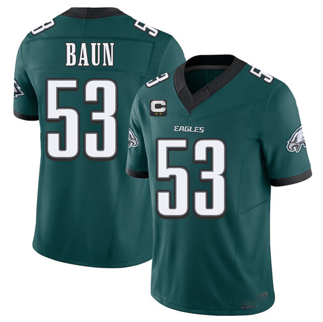 Rebec P.Eagles #53 Zack Baun Green 2026 F.U.S.E. 2-Star C Patch Vapor Untouchable Limited Football Stitched Jersey