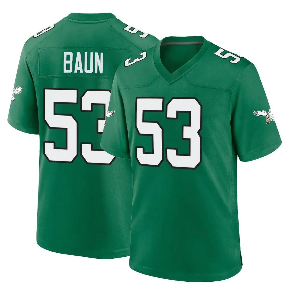 Rebec P.Eagles #53 Zack Baun Player Green Kelly Alternate Home Game Stitched Jerseys
