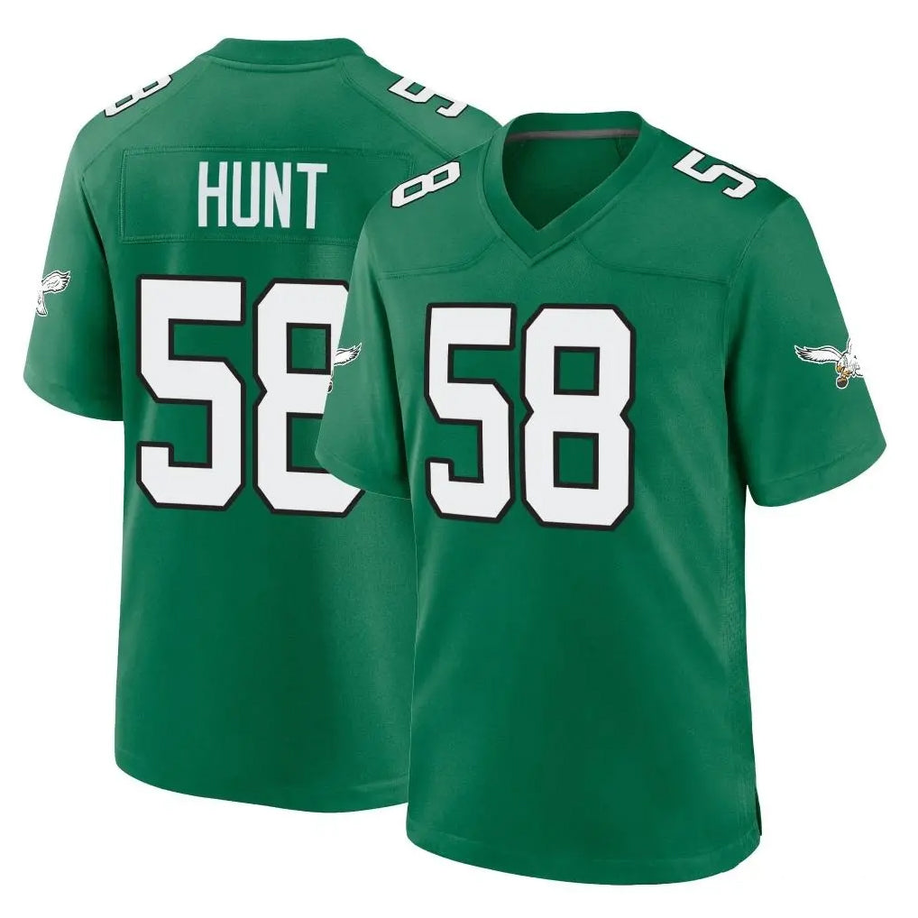 Rebec P.Eagles #58 Jalyx Hunt Player Green Kelly Alternate Vapor F.U.S.E. Home Game Stitched Jerseys