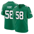 Rebec P.Eagles #58 Jalyx Hunt Player Green Kelly Alternate Vapor F.U.S.E. Home Game Stitched Jerseys