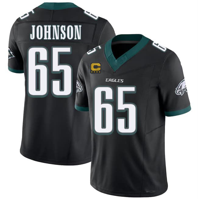 Rebec P.Eagles #65 Lane Johnson Black 2026 F.U.S.E. 4-Star C Patch Vapor Untouchable Throwback Limited Football Stitched Jersey