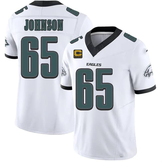 Rebec P.Eagles #65 Lane Johnson White 2026 F.U.S.E. 4-Star C Patch Vapor Untouchable Limited Football Stitched Jersey