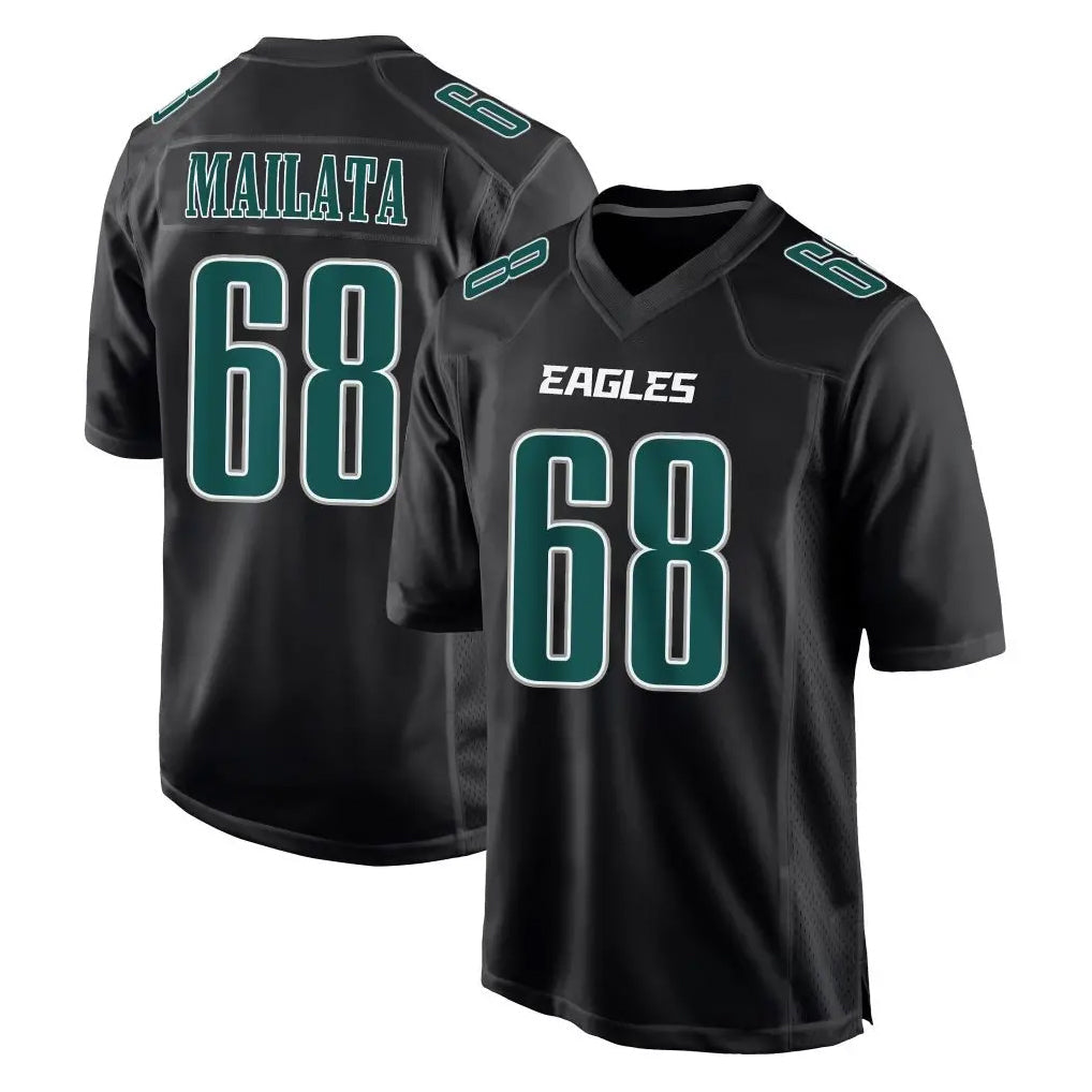 Rebec P.Eagles #68 Jordan Mailata Player Carbon Black Fashion Home Game Stitched Jerseys