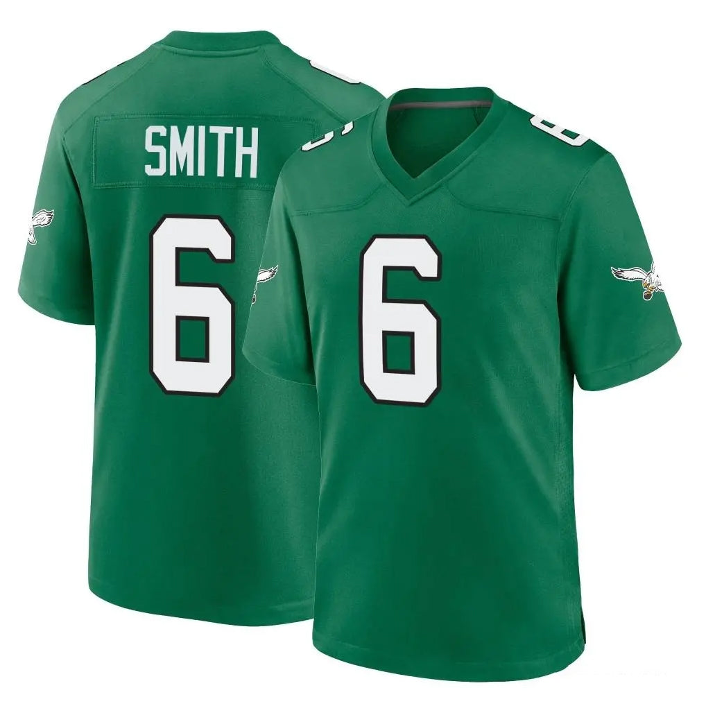Rebec P.Eagles #6 DeVonta Smith Player Green Kelly Alternate Home Game Stitched Jerseys