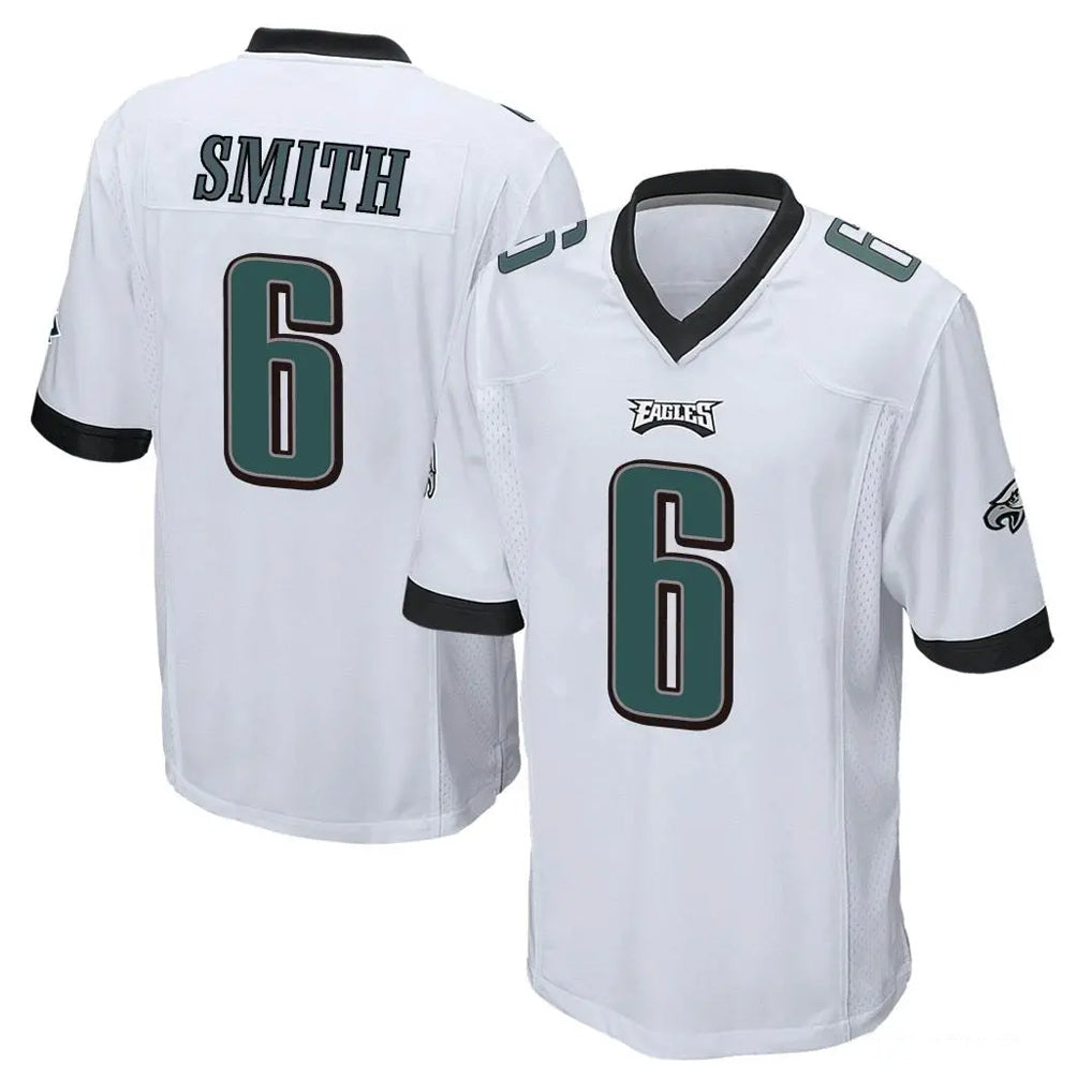 Rebec P.Eagles #6 DeVonta Smith Player White Home Game Stitched Jerseys