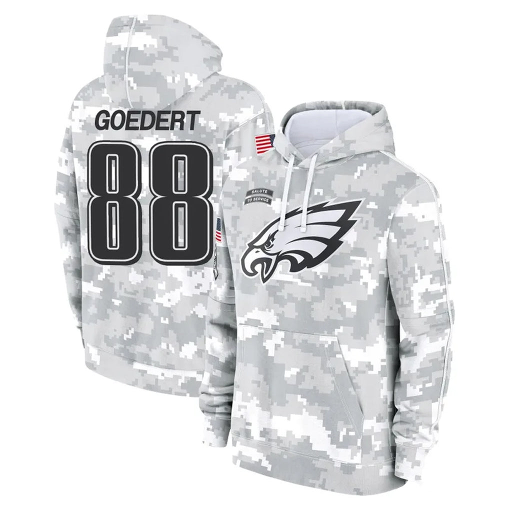 Rebec P.Eagles #88 Dallas Goedert Player Arctic Camo Salute to Service Pullover Hoodies Limited Game Stitched Jerseys