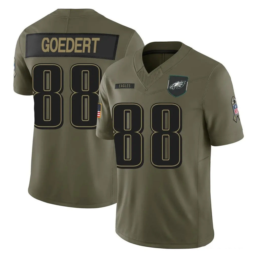 Rebec P.Eagles #88 Dallas Goedert Player Olive 2025 Salute To Service Limited Stitched Jerseys