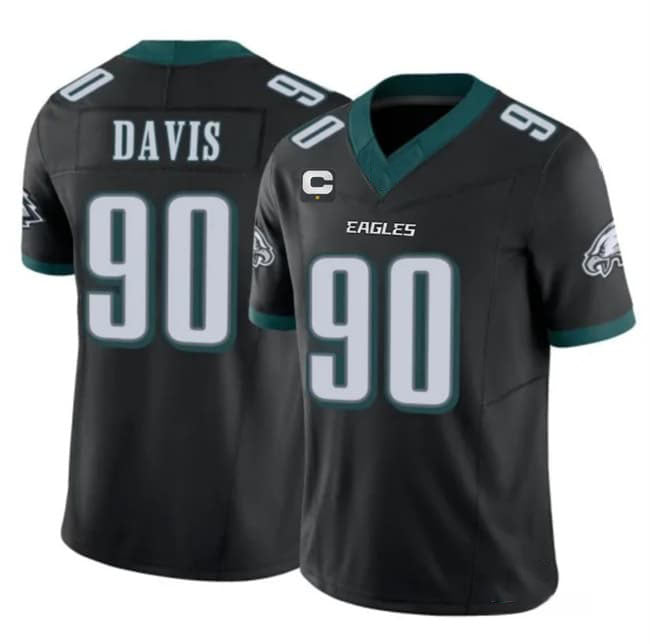 Rebec P.Eagles #90 Jordan Davis Black 2026 F.U.S.E. 1-Star C PatchVapor Untouchable Limited Football Stitched Jersey