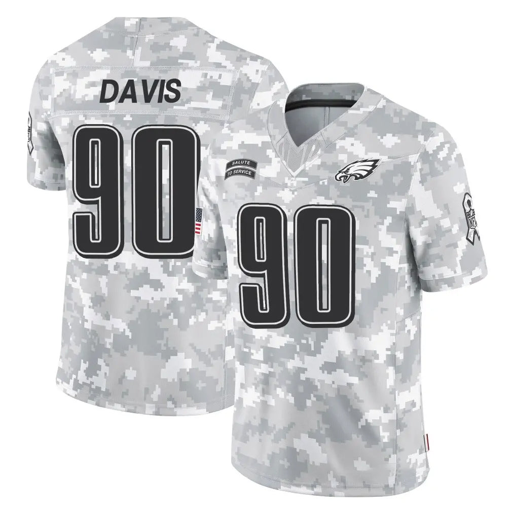 Rebec P.Eagles #90 Jordan Davis Player Arctic Camo Salute to Service Limited Game Stitched Jerseys