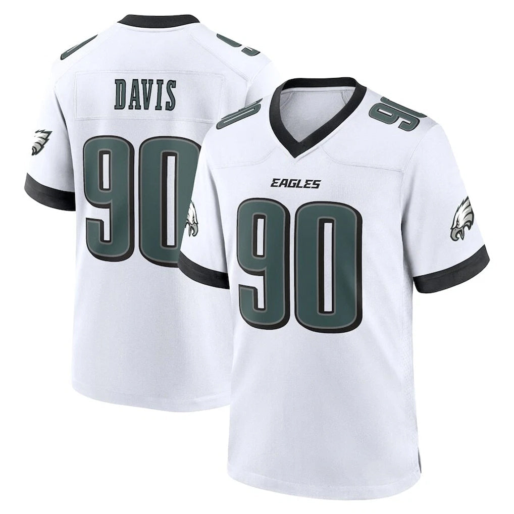 Rebec P.Eagles #90 Jordan Davis Player White Game Home Stitched Jerseys