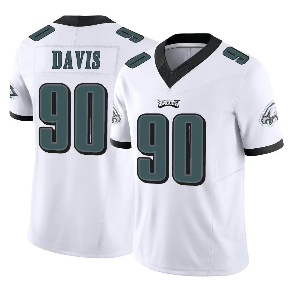 Rebec P.Eagles #90 Jordan Davis Player White Limited Vapor F.U.S.E. Home Game Stitched Jerseys