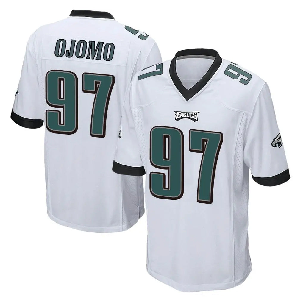 Rebec P.Eagles #97 Moro Ojomo Player White Home Game Stitched Jerseys