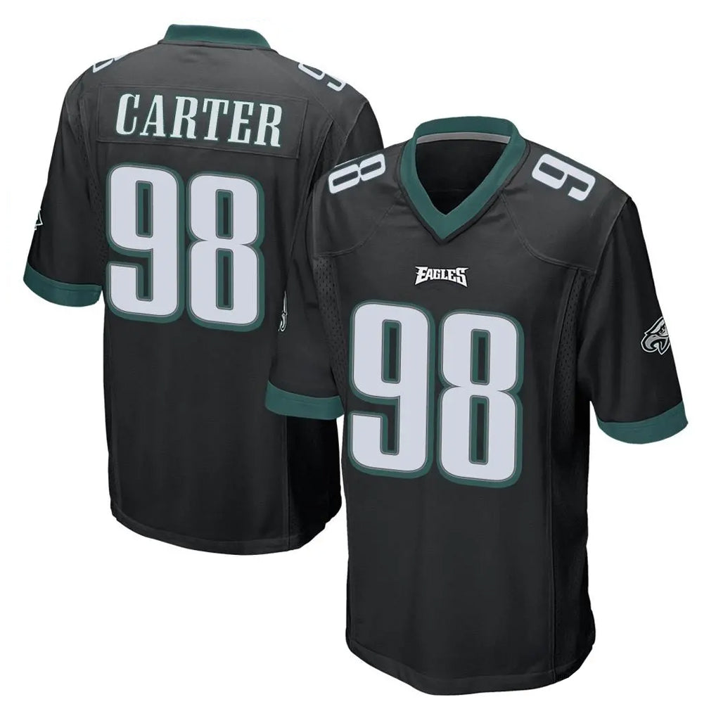 Rebec P.Eagles #98 Jalen Carter Player Black Home Game Stitched Jerseys