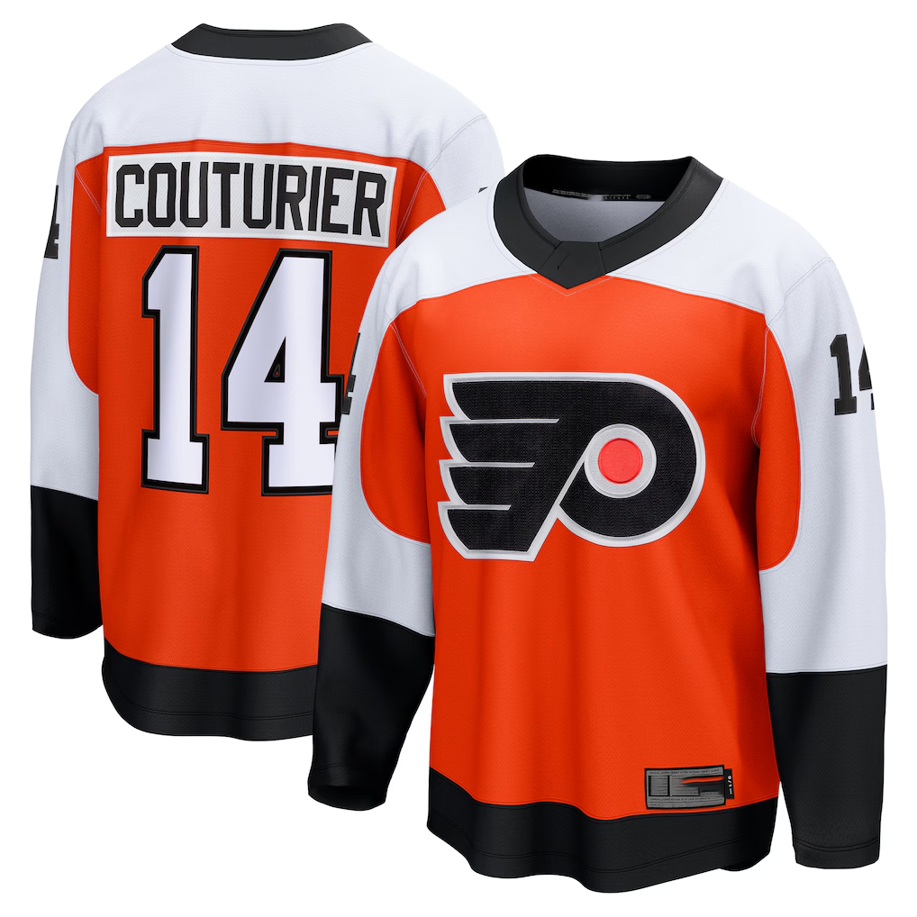 Rebec P.Flyers #14 Sean Couturier Orange Home Breakaway Jerseys
