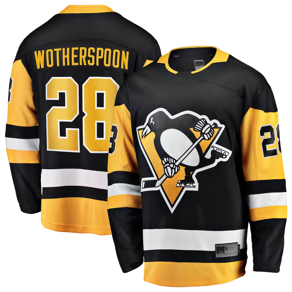 Rebec P.Penguins #28 Parker Wotherspoon Black Home Breakaway Jerseys