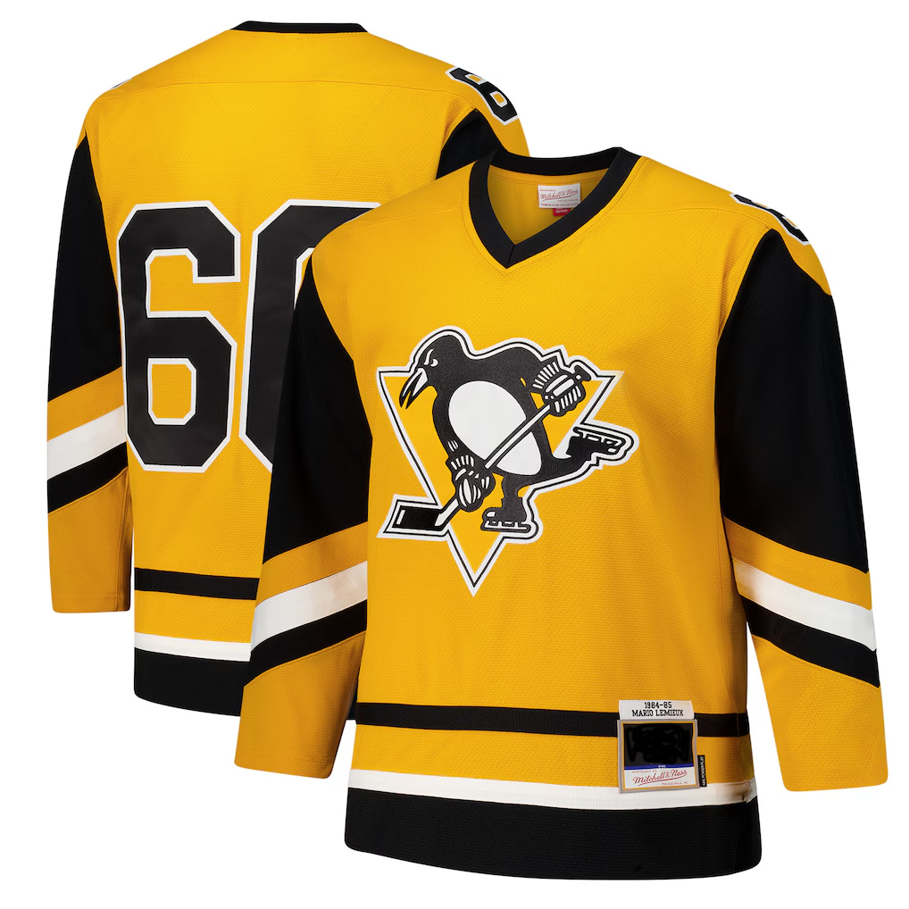 Rebec P.Penguins #66 Mario Lemieux Gold 1984-85 Power Play Jerseys
