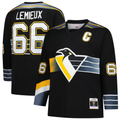 Rebec P.Penguins #66 Mario Lemieux Mitchell & Ness Black 1996-97 Blue Line 2.0 Jerseys