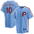 Rebec P.Phillies #10 J.T. Realmuto Player Light Blue Home Game Stitched Jerseys