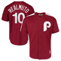 Rebec P.Phillies #10 J.T. Realmuto Player Red Cooperstown Collection Limited Home Stitched Jerseys