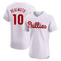 Rebec P.Phillies #10 J.T. Realmuto Player White Home Limited Elite Stitched Jerseys