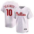 Rebec P.Phillies #10 J.T. Realmuto Player White Home Limited Stitched Jerseys
