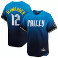 Rebec P.Phillies #12 Kyle Schwarber Player Blue City Connect Home Limited Stitched Jerseys