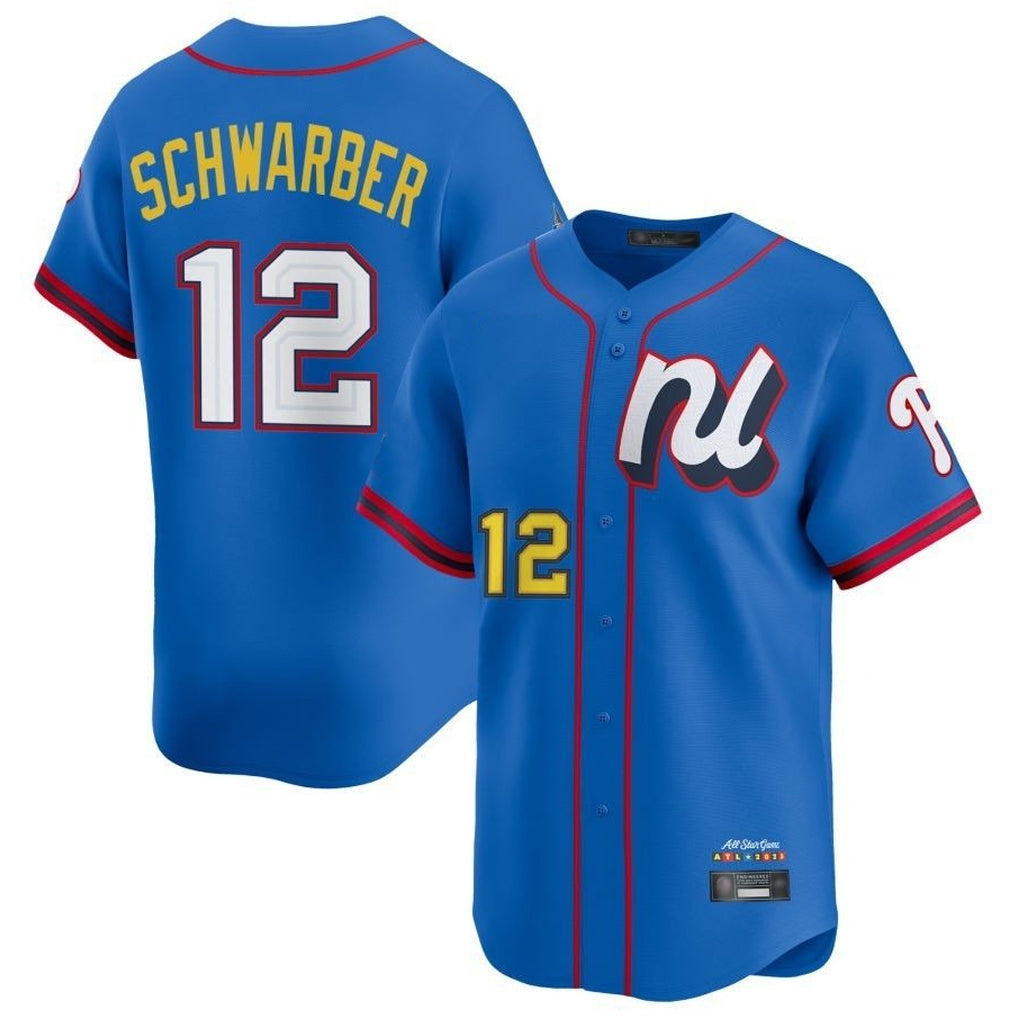 Rebec P.Phillies #12 Kyle Schwarber Player Blue National League All-star Game Limited Stitched Jerseys