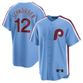 Rebec P.Phillies #12 Kyle Schwarber Player Light Blue Home Game Stitched Jerseys
