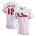 Rebec P.Phillies #12 Kyle Schwarber Player White Home Limited Elite Stitched Jerseys
