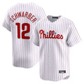 Rebec P.Phillies #12 Kyle Schwarber Player White Home Limited Stitched Jerseys