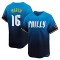 Rebec P.Phillies #16 Brandon Marsh Player Blue City Connect Home Limited Stitched Jerseys