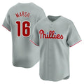 Rebec P.Phillies #16 Brandon Marsh Player Gray Home Limited Stitched Jerseys