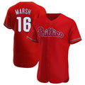 Rebec P.Phillies #16 Brandon Marsh Player Red Home Limited Elite Stitched Jerseys