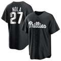 Rebec P.Phillies #27 Aaron Nola Player Black Alt Fashion Home Game Stitched Jerseys