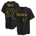 Rebec P.Phillies #27 Aaron Nola Player Black Snake Skin City Home Game Stitched Jerseys