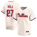 Rebec P.Phillies #27 Aaron Nola Player Cream Home Limited Stitched Jerseys