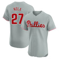 Rebec P.Phillies #27 Aaron Nola Player Gray Home Limited Elite Stitched Jerseys