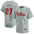 Rebec P.Phillies #27 Aaron Nola Player Gray Home Limited Stitched Jerseys