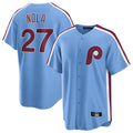Rebec P.Phillies #27 Aaron Nola Player Light Blue Home Game Stitched Jerseys