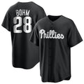 Rebec P.Phillies #28 Alec Bohm Player Black Home Game Stitched Jerseys