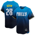 Rebec P.Phillies #28 Alec Bohm Player Blue City Connect Home Limited Stitched Jerseys