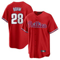 Rebec P.Phillies #28 Alec Bohm Player Red Home Game Stitched Jerseys