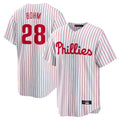 Rebec P.Phillies #28 Alec Bohm Player White Home Game Stitched Jerseys