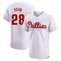 Rebec P.Phillies #28 Alec Bohm Player White Home Limited Elite Stitched Jerseys
