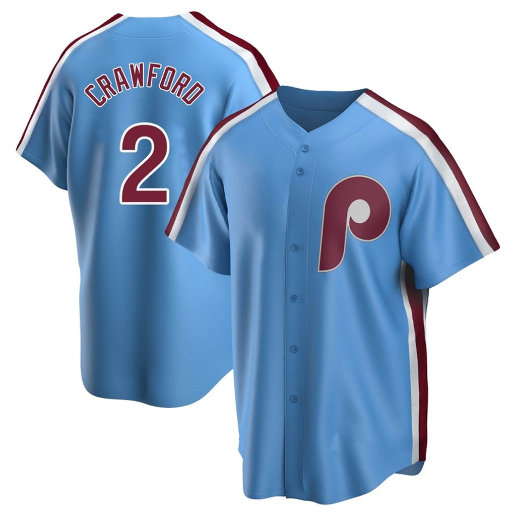 Rebec P.Phillies #2 Justin Crawford Player Light Blue Home Game Stitched Jerseys